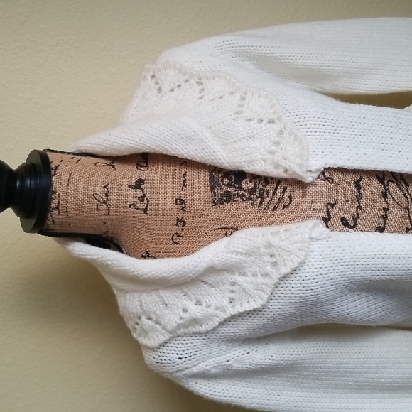 PECK & PECK CARDIGAN INWINTER WHITE WITH BELT - Picture 2 of 8